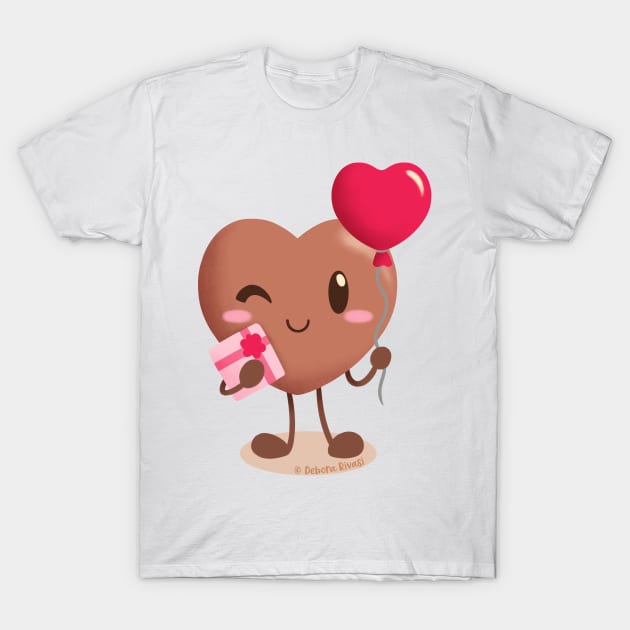 Lovely chocolates - Heart baloon T-Shirt by SilveryDreams